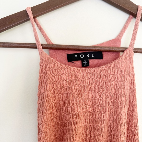 FORE Halter Ruched Midi Dress, Clay - Picture 4 of 6